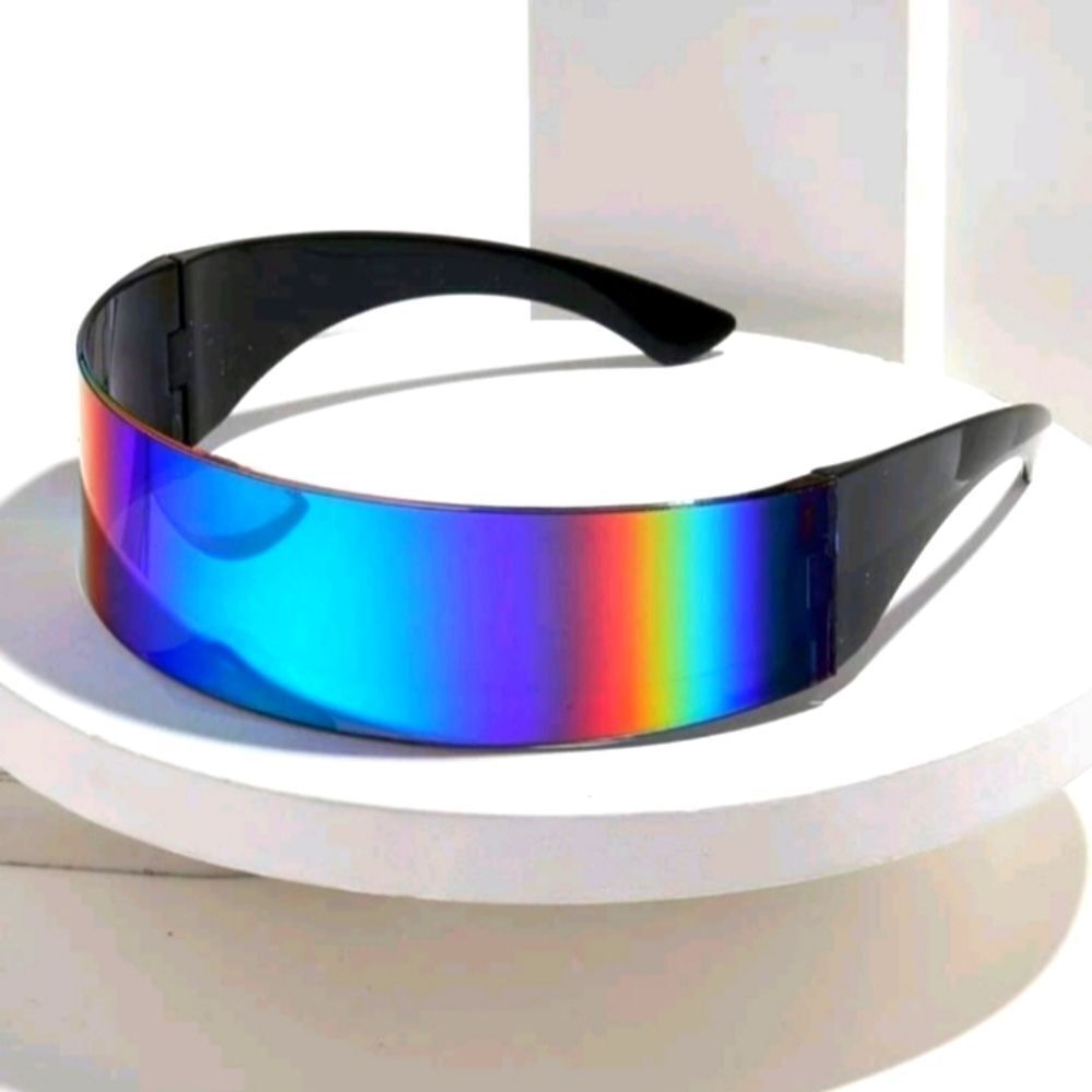 Futuristic Cyclops monoblock shield mirror Sunglasses Unisex